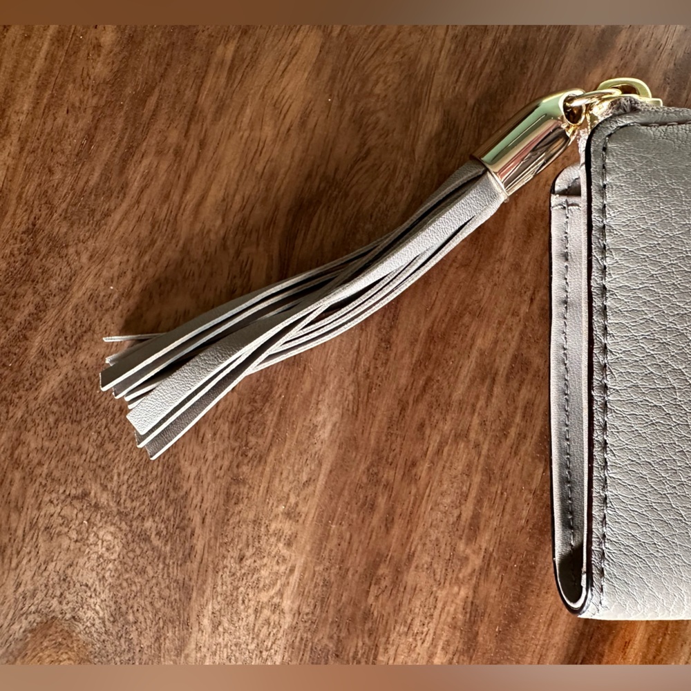 Kate Spade NISHA Atwood Tassel Zip Wallet cityscape Leather Tassel NWT gray - Picture 5 of 15